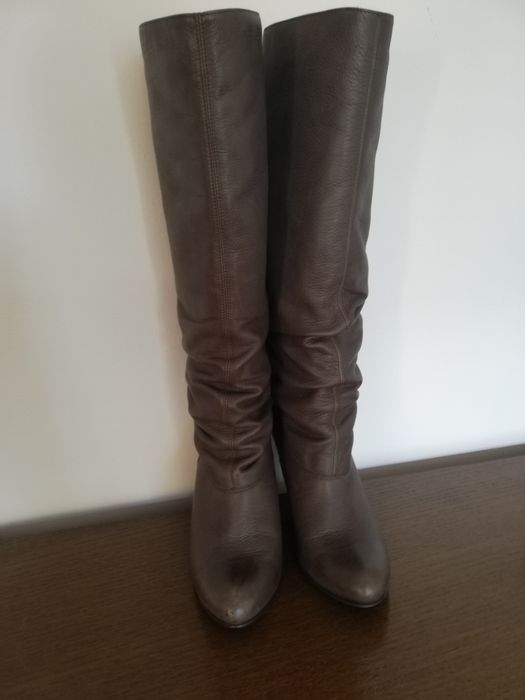 kozaki damskie 38 skóra naturalna fango taupe
