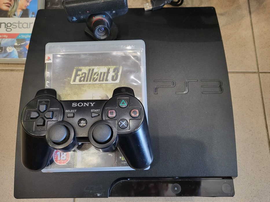 Playstation 3 slim 320gb + pad + kamerka + Gry + SUPER KIEROWNICA/ Okazja