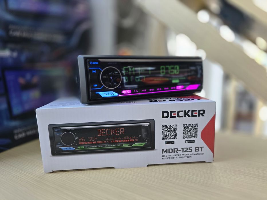 1 DIN магнітола Decker MDR-125 BT / Звуковий процесор / Bluetooth