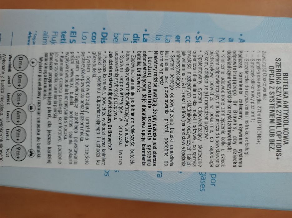 Butelka antykolkowa Dr Brown's option plus szeroka 270ml