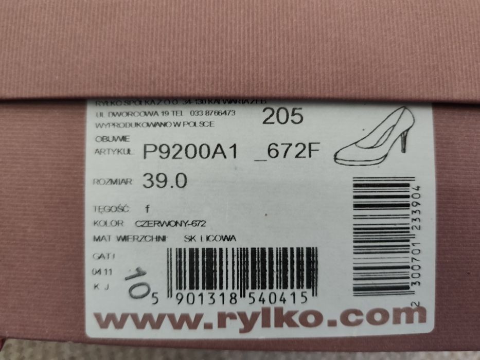 Szpilki malinowe Ryłko 39