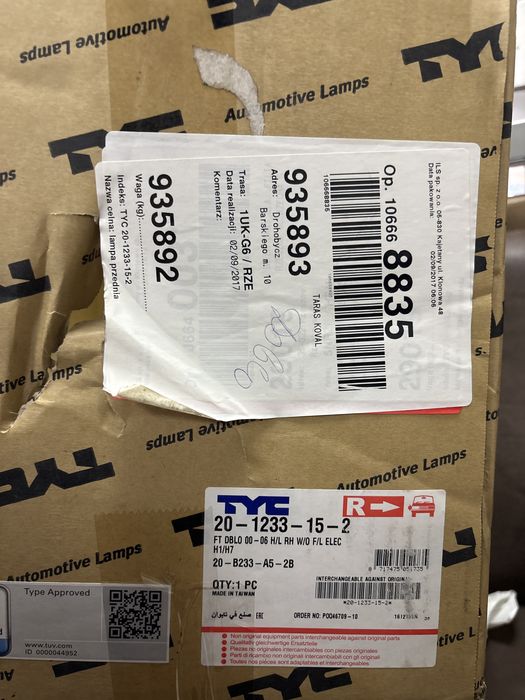 Фара права Fiat doblo 01-05