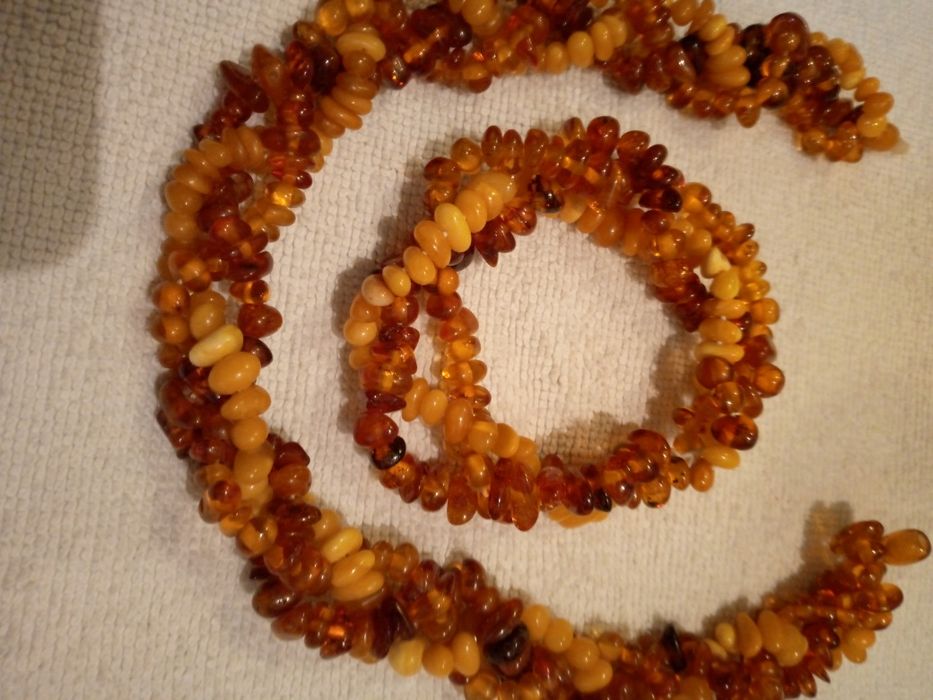 Янтарьные бусы комплект СССР, янтарь Калининград, серьги серебро янтар