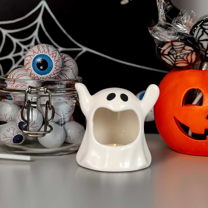 Świecznik na tealight Ceramiczny Duszek 11 cm - Dekoracja Halloween