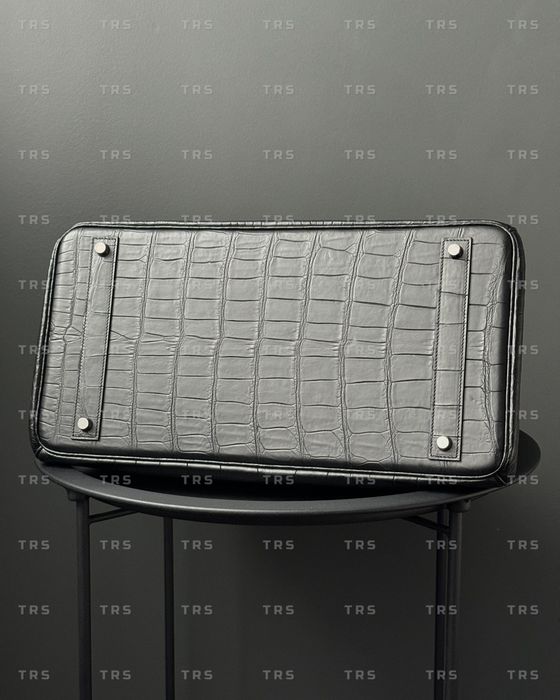 Сумка HERMES Birkin 40 Black Matte Porosus Crocodile