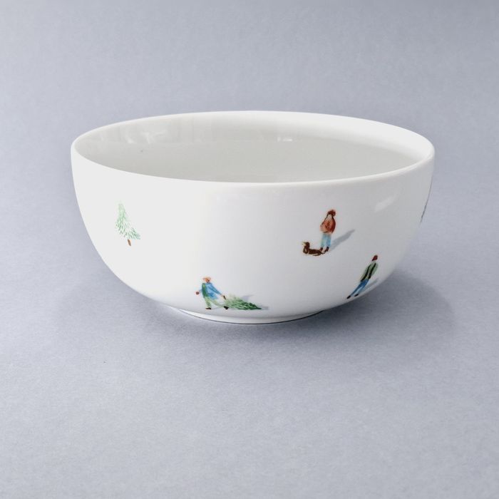 piękna porcelanowa misa salaterka patera boże narodzenie zima chioinka