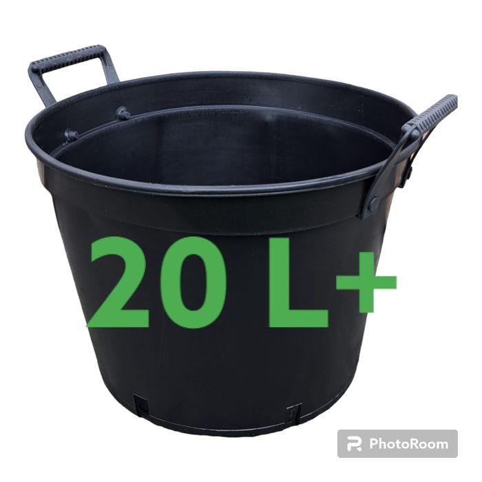 Doniczki produkcyjne 20 L z uchwytami zanitowanymi na stałe 36cm