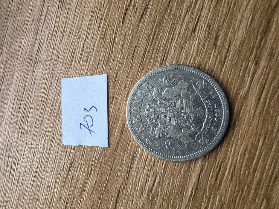 2 Korony 1897 Srebro Ag 800 Szwecja Oskar II