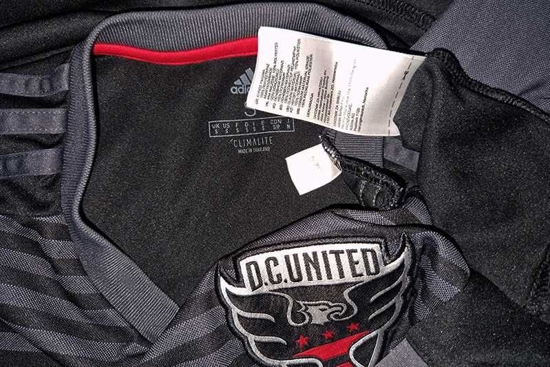 D.C. United Black-and-Red MLS Adidas Climalite 2018-20 home size: S/M