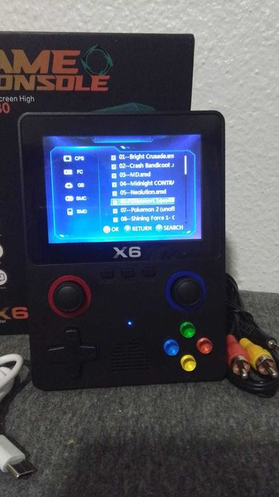 Consola Portátil Retrô X6 - Preto - Nova!!