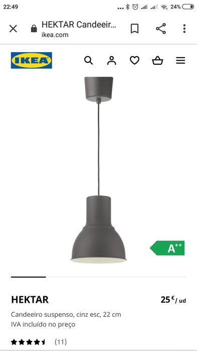 Candeeiros IKEA HEKTAR