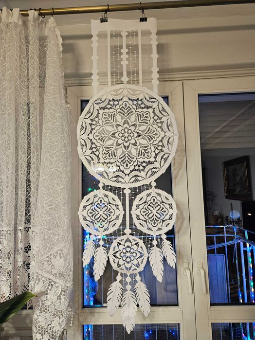 Dwa panele okienne 45 x 130 cm łapacz snów dekoracja okno 2 sztuki