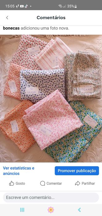 Liquidação total de tecidos