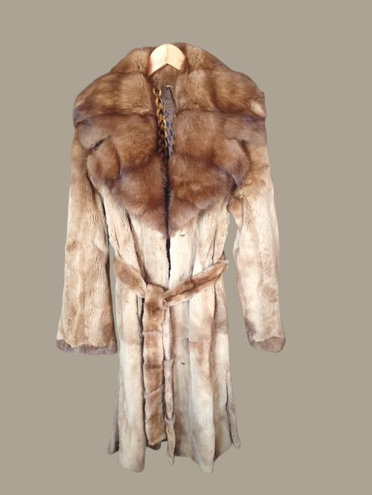 Ог 104см. Saga. Норковая шуба с соболем. Натуральная шуба