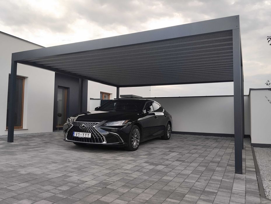 Wiata samochodowa, Carport, garażowa, dwustanowiskowa, 600x600 cm