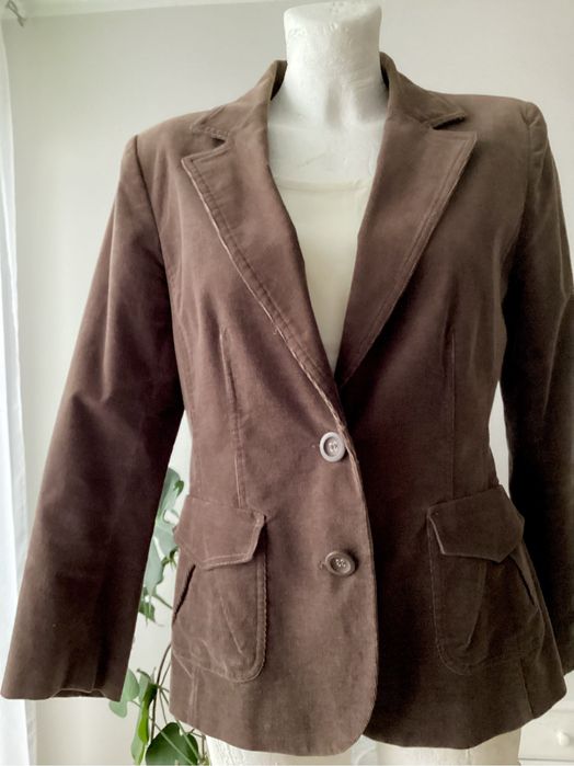 Żakiet sztrusowy bawełniany brązowy