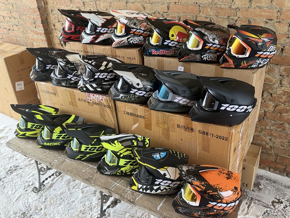 Мото шлем кроссовый эндуро ATV + очки мотошлем ендуро