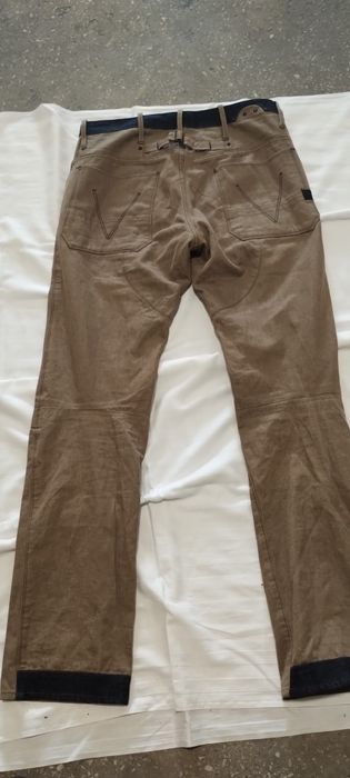 Spodnie G-Star Raw Comic 5620 Tapered- beżowe  Len z Bawełna Dziwny ko