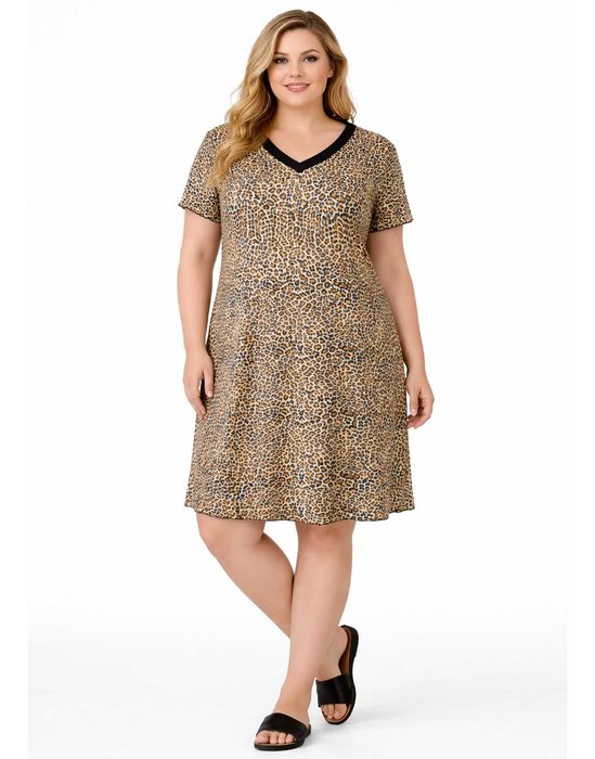 Koszula nocna  wiskoza Plus Size , 2XL - 50/52 , biodra - 128cm