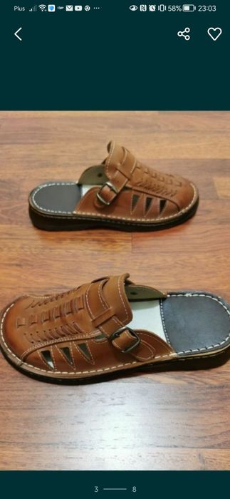 Skórzane Klapki Męskie Lekkie