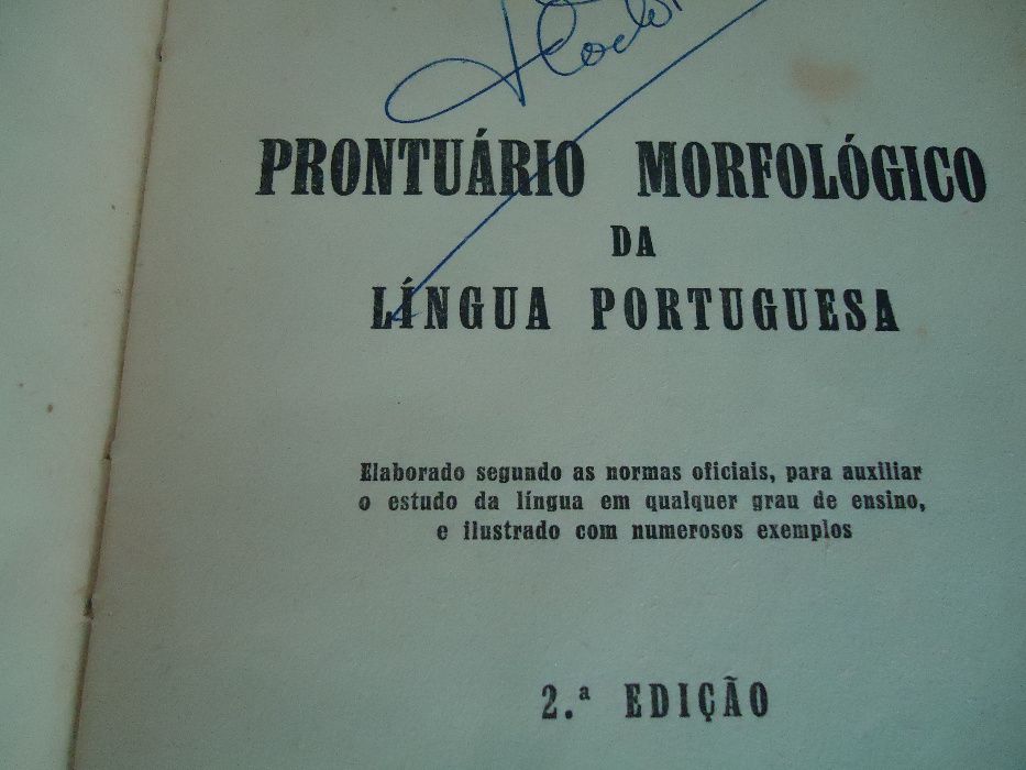 Prontuário morfológico da língua portuguesa 1957
