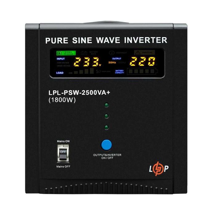 ДБЖ LP LPL-PSW-2500VA+ (1800Вт) 10A/30A з правильною синусоїдою 24V