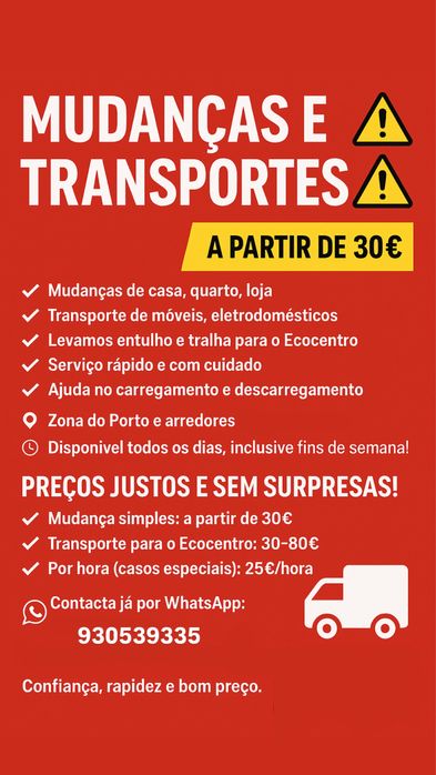 Mudanças e transporte - Rapido e facil!