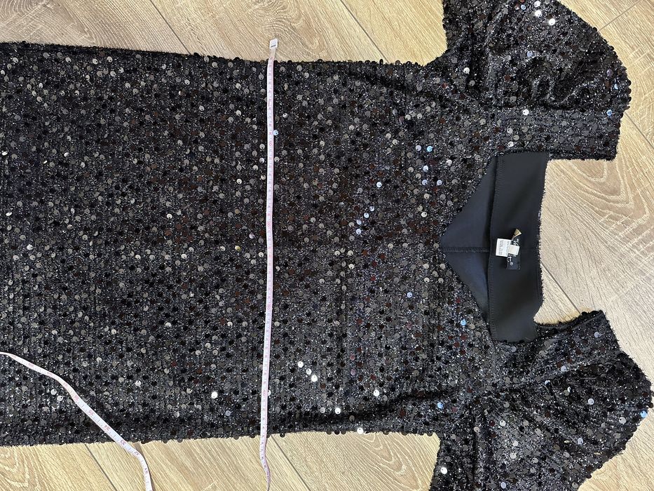 Сукня чорна, коротка, пайєтка, 36-38 р