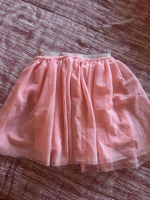 Saia tule rosa com glitter