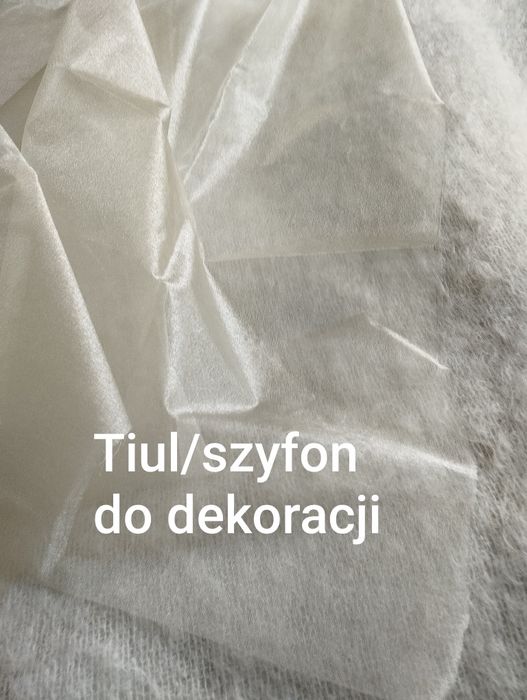 2 kawałki błyszczącego szyfonu do dekoracji, m.in.bukietow