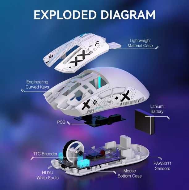 ‼️ТОП‼️ Мишка Attack Shark X11 PAW3311 22K DPI | Док Донгл Bluetooth