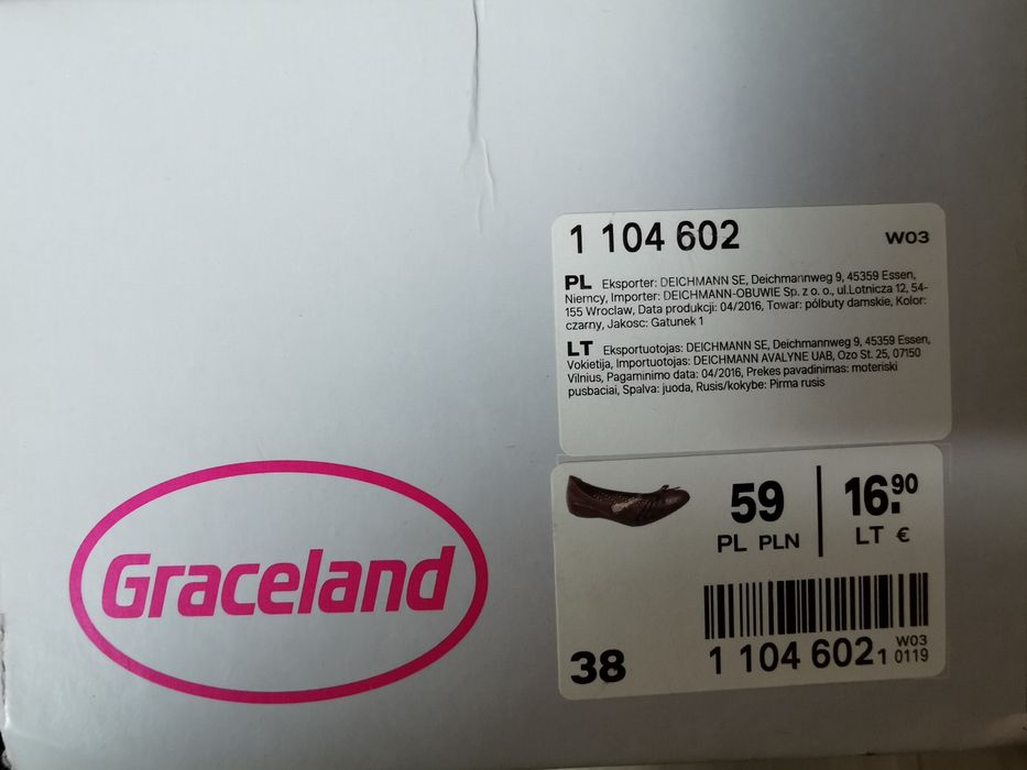 Balerinki z kokardką, rozm. 38