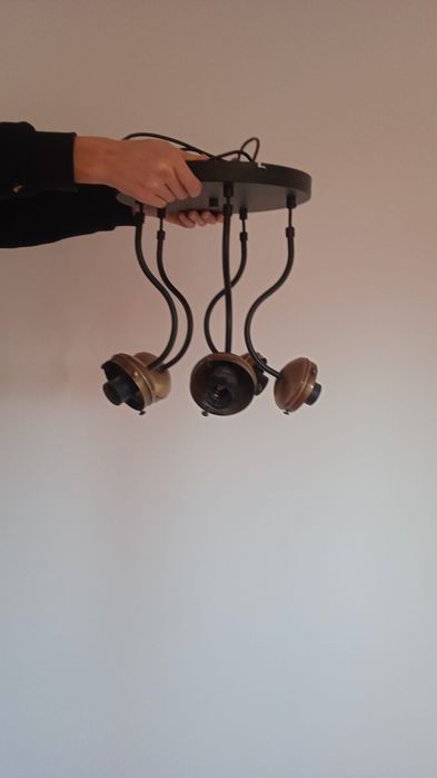 Lampa sufitowa loft 5 żarówek duża