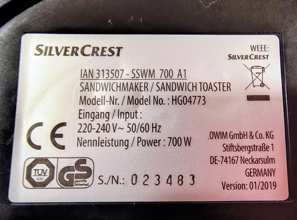 Toster Silver Crest