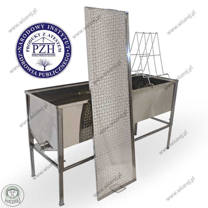 Atest PZH Stół do odsklepiania ramek 1,5m Dadant Nierdzewny z SITEM