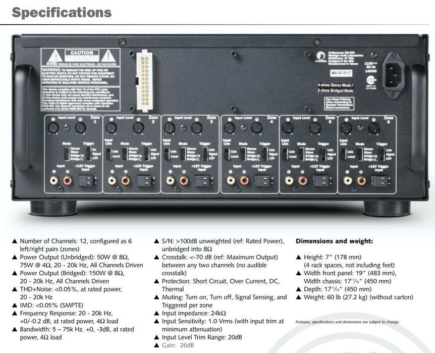 amplificador de 12 canais