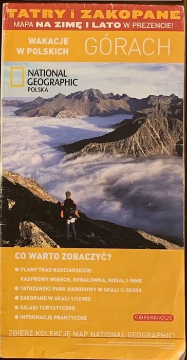 Mapa Tatr i Zakopanego Polskich National Geographic