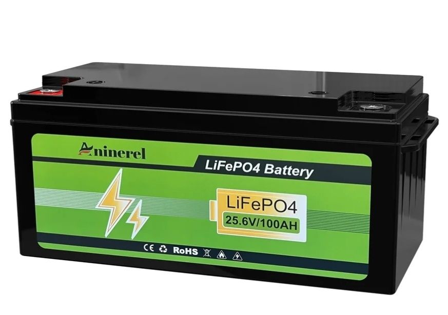 Aninerel, Anenji  24V 100Ah LiFePO4 Battery Bluetooth 6000+ Cycles Grade A RV Solar Home Lithium Pack Built-in BMS