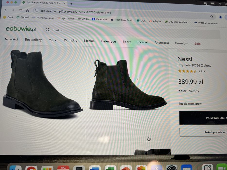 Botki - sztyblety Nessi 38 - ciemna zieleń