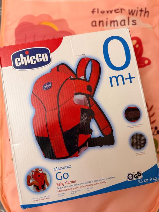 Ерго рюкзак-кенгуру оригінальний Chicco GO BABY red для новонароджених