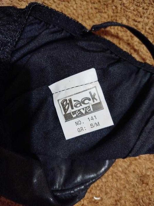 Стимпанк черный корсет кожаный Black Level