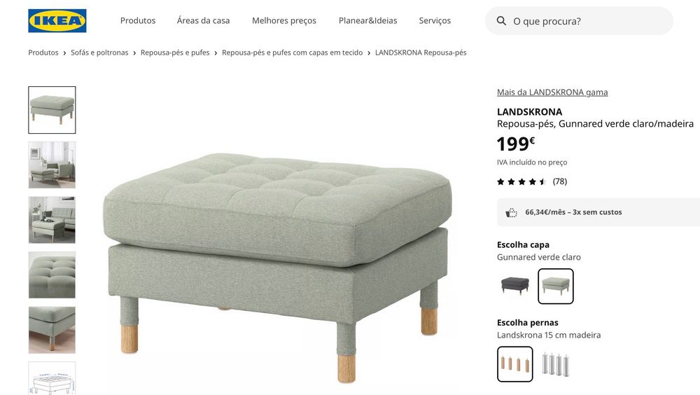 Sofá 3 lugares e Repousa-pés (Sofa & Ottoman)