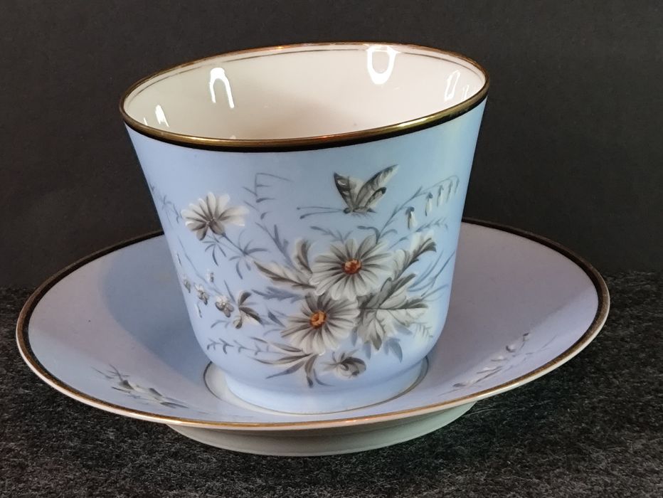 Porcelana Śląska TIEFENFURT Parowa Duo kawa  ok 1900 tok Unikat