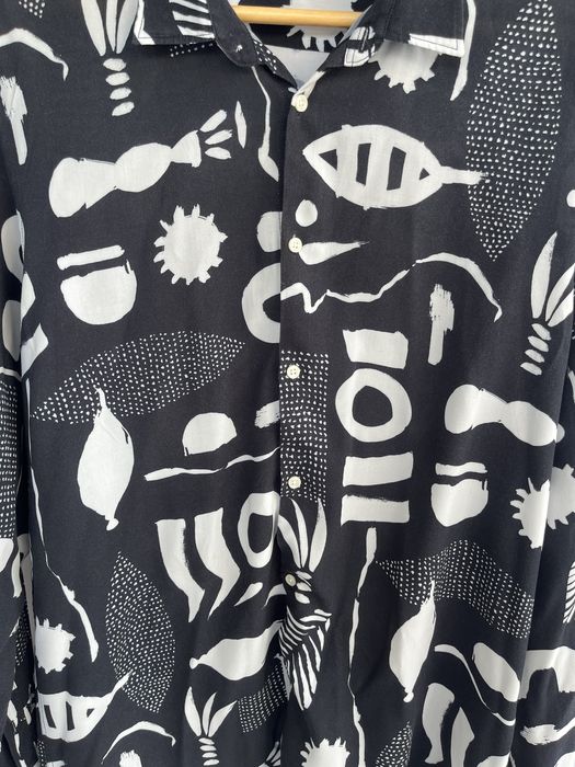 Camisa Zara com Padrão Preto e Branco