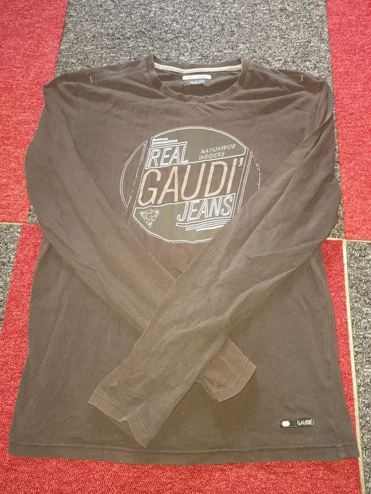 Bluzka czarna Gaudi lub koszula w prążki Hugh Baghart 42 16 1/2