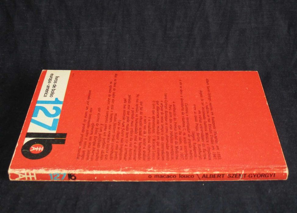 Livro O macaco louco Albert Szent-Györgyi Bolso Europa-América