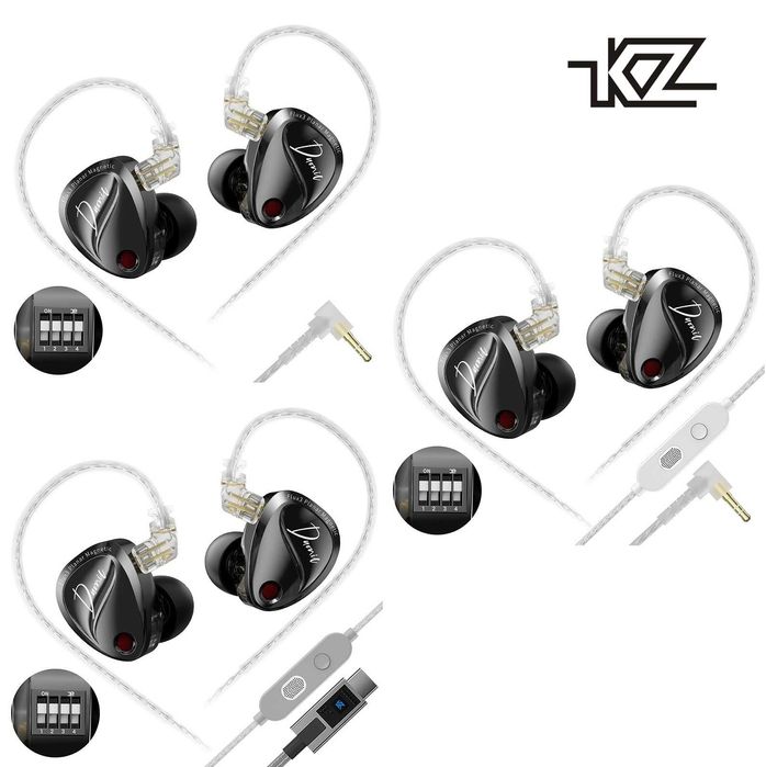 ‼️ KZ Duonic (Bass Improved, Switches) - гибридные наушники (1DD+1PLA)