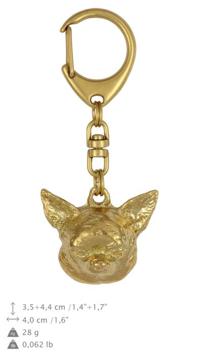 Chihuahua krótkowłosy brelok pozłacany Art-Dog