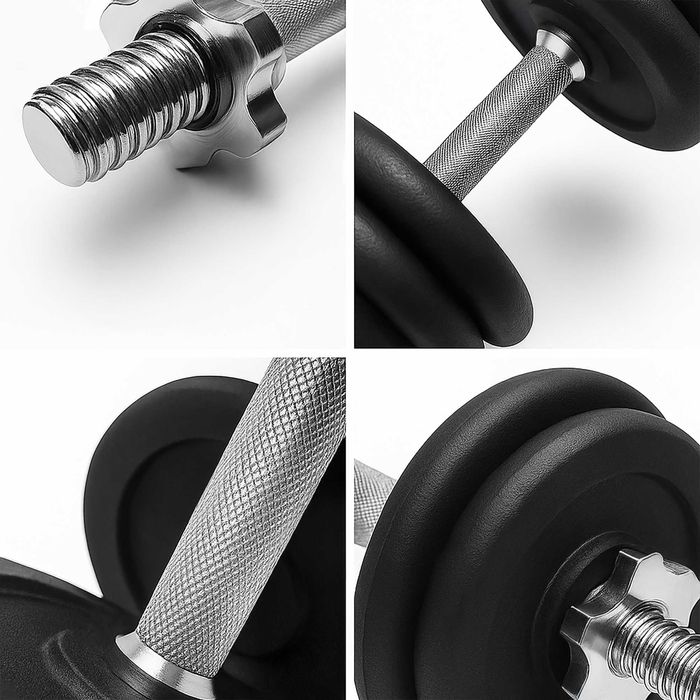 Hantle żeliwne 2x20 kg gryf Talerze zestaw 40kg