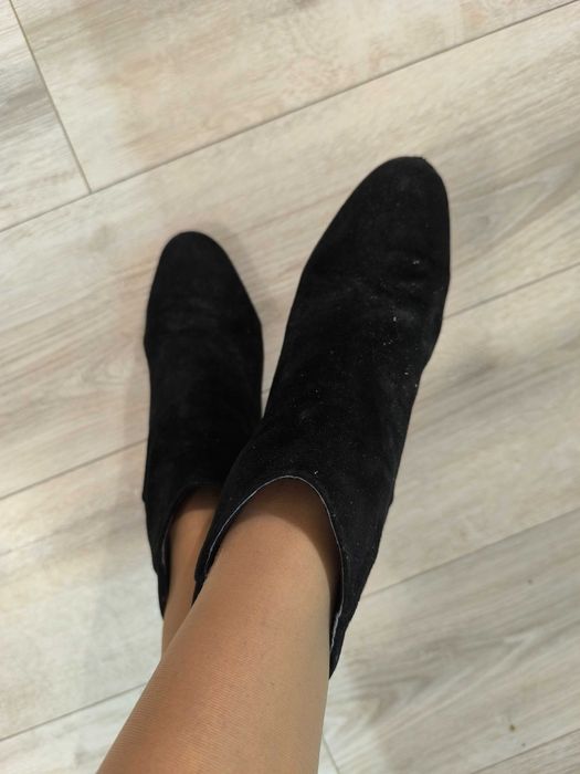 Buty botki zamszowe 39 Jenny Feiry i rajstopy cienkie cieliste